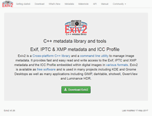 Tablet Screenshot of exiv2.org